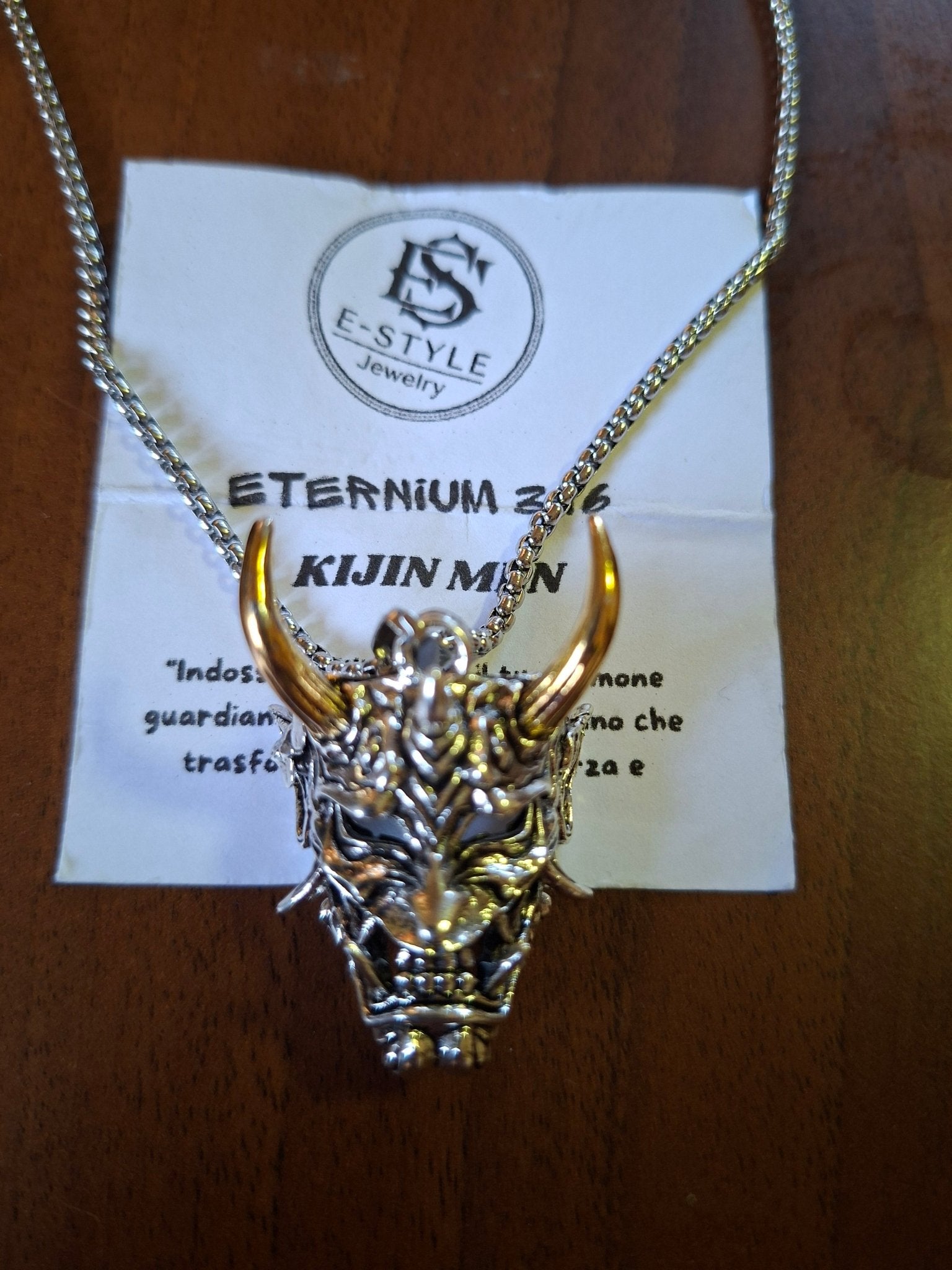 Collar Kijin Men - Acero 316L y Acabado en Oro de 18K - Eternium 316